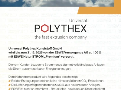 Polythex remains sustainable in the coming year: 100% green electricity!